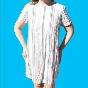 Cloth & Stone Striped T-Shirt Dress Size Extra-Small